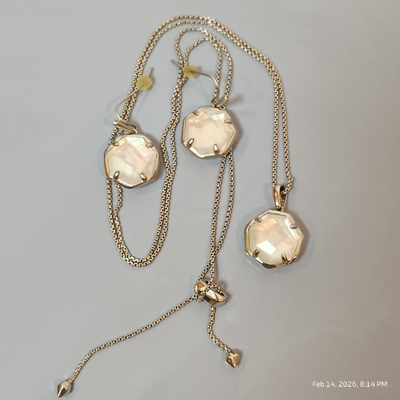 Kendra Scott Jewelry - Kendra Scott Necklace 30" Earring Set Long Chain Pendant Drop Earrings